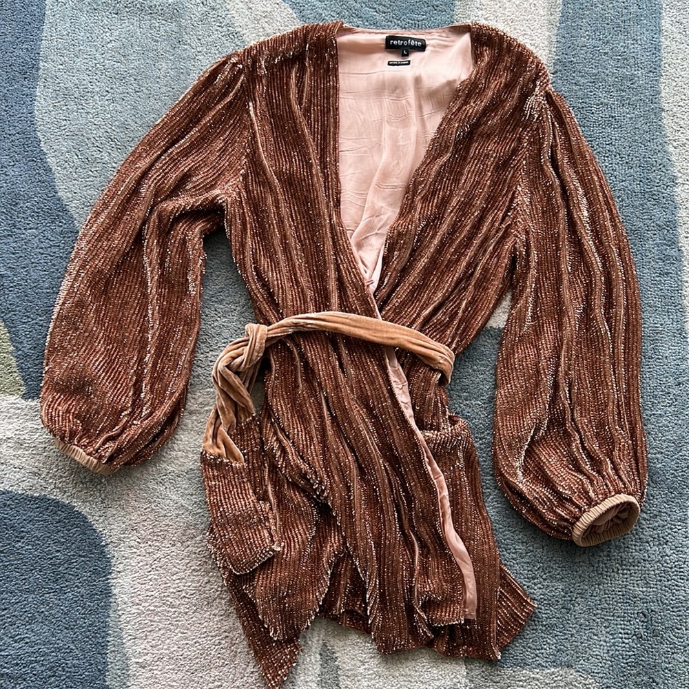 Retrofete Sequined Mini Wrap Dress